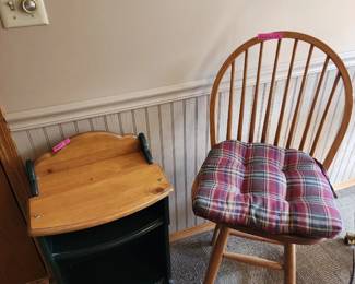 Small cabinet and chair