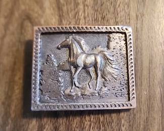 Vintage Adezy 1977 Horse belt buckle