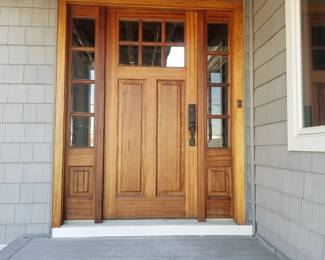 Entry door with two side lights