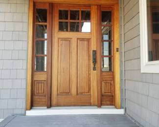 Entry door with two side lights