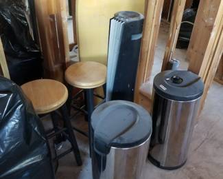 Trash cans; stools