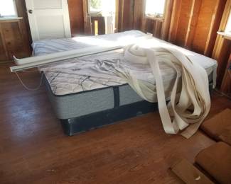 King box spring & mattress; vertical blinds