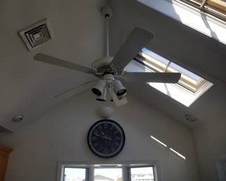 Lighted ceiling fan; wall clock