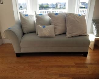 Lovely suede-like chaise in celery green