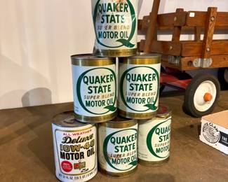 Quaker State Motor Oil Cans