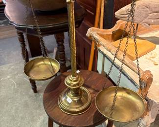 Brass Scales and Plant Stand