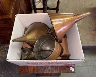 Copper Funnels and Assorted Copperware