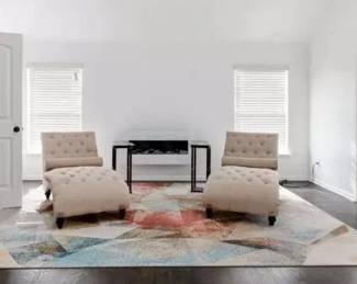 Twin Chase Lounge Chairs Area Rug Multi Color