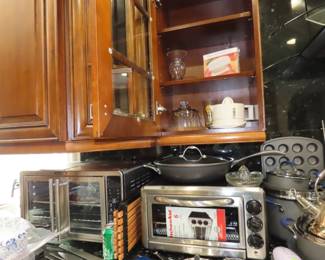 Cookware, bakeware, mixing bowls, lots of new kitchen items.