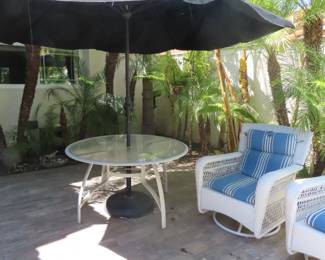 Patio table/large umbrella.