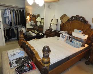 mens clothing, queen size adjustable bed.