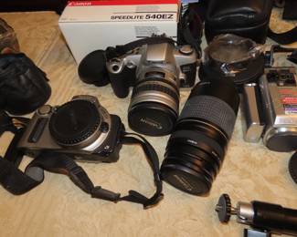 Large selection of cameras.