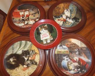 Framed cat plates.