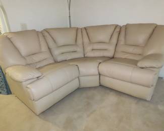 Three piece dual reclining sectional.