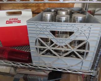 Commercial smoothie/milkshake bleanders with multiple mixing cups.