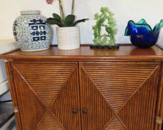 Vintage bamboo cabinet.