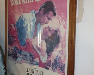 Framed vintage Gone With The Wind movie poster