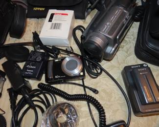 Large selection of cameras.