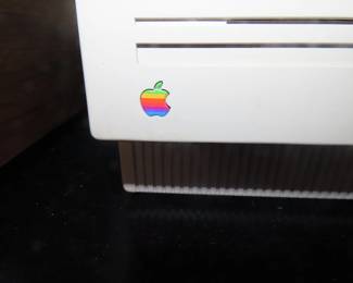 Vintage 1980 Apple Mac computer with keyboard and mouse. 50 years old this year