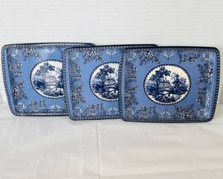 Lot #22- Vintage Rectangular Set of Three Tin Trays by Daher