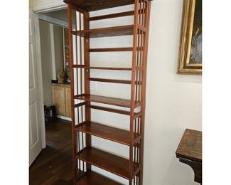 Tall Wood Shelf w/ Folding Shelves – 77"H x 27"W Storage Display Unit