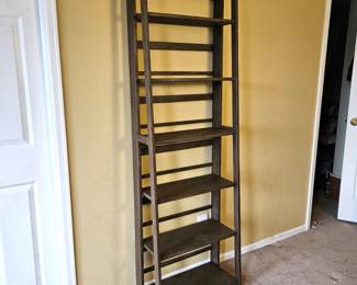 Tall Tiered Folding Shelf Unit – 72" H Painted Brown Wood Display Rack