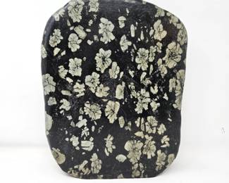 Snowflake Obsidian Stone Sculpture – Polished Black & Gray – 14”H