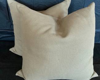 Pottery Barn Sage Green Woven Texture Throw Pillows - Set of 2