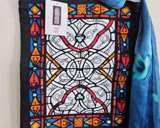 Met Museum Stained Glass Tote + Italian Silk Scarf Set
