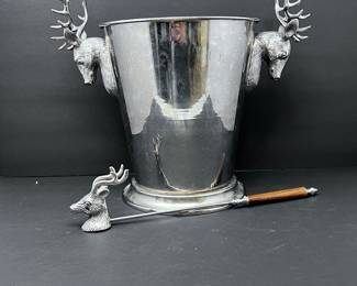 Stag Ice Bucket Champagne/Wine Chiller Bucket with Matching Candle Snuffer