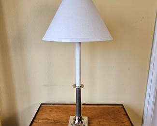 Nessen Chrome Table Lamp 27" Tall Classic Column Base