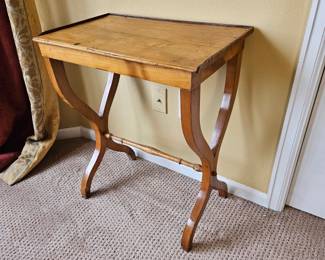Antique French Directoire Fruitwood Side Table w/ Raised Gallery c.1800