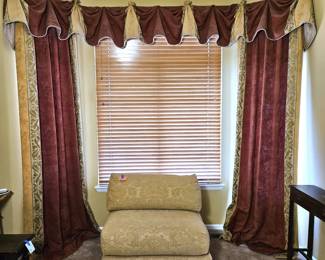 Custom Elegant Drapery Panels & Valance Set w/ Rings – 2 Panels 104" x 48"