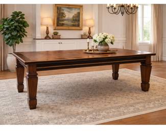 French Antique Large Walnut Wood Dining Table w Parquet Oak and Maple Top & Marquetry Inlay 84” x 46.5” Top comes off