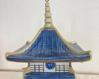 Louisville Stoneware Glazed Oriental Style Birdhouse