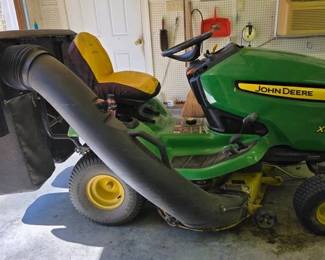John Deere X300 lawn tractor with bagger