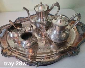 Antique silverplate tea serving set