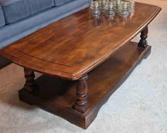 Chunky wood vintage coffee table