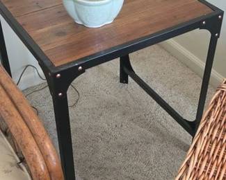 Pair of industrial side tables. Matching coffee table also available