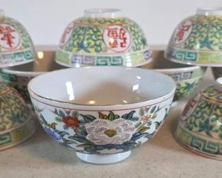 Set of porcelain rice bowls