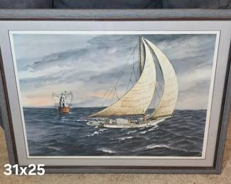 Signed and numbered artist proof of "Wolf Trap", by H Scott