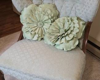 Vintage ladies chair and accent pillows