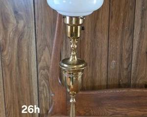 Torch-style vintage brass lamp