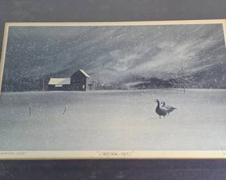 Vintage Herb Jones framed print, "Christmas 1985"