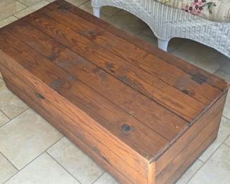 Antique pine board chest
