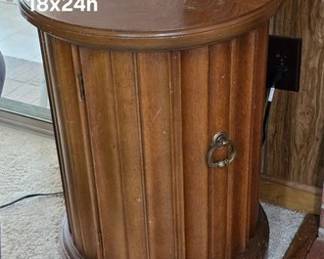 MCM drum cabinet side table