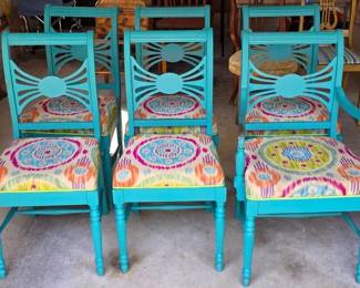 Set of upcycled vintage dining chairs