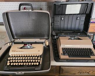 Vintage manual and electric typewriters