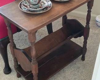 Vintage magazine table and Imari lunch sets