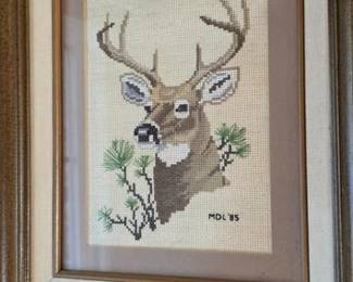 Vintage framed cross stitch